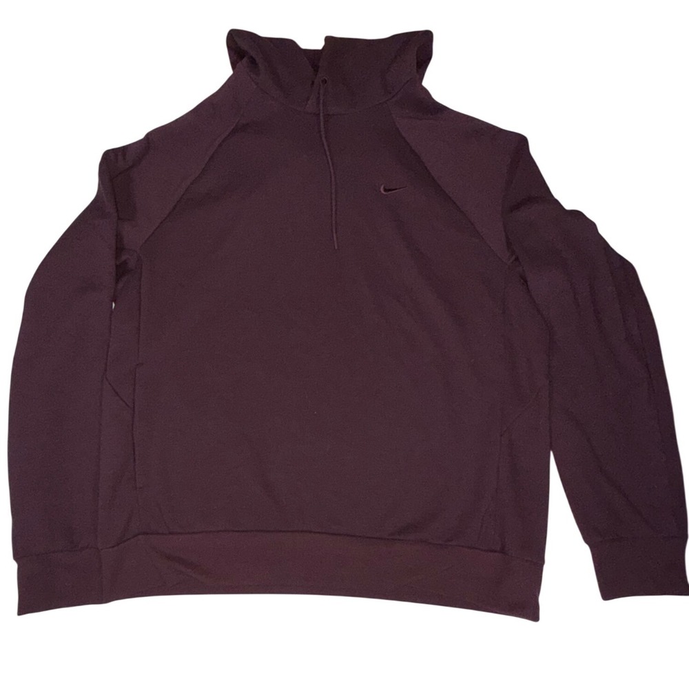 Nike Dri-FIT FZ0969-652 Pullover Hoodie Mens M Burgundy Zipper Pocket